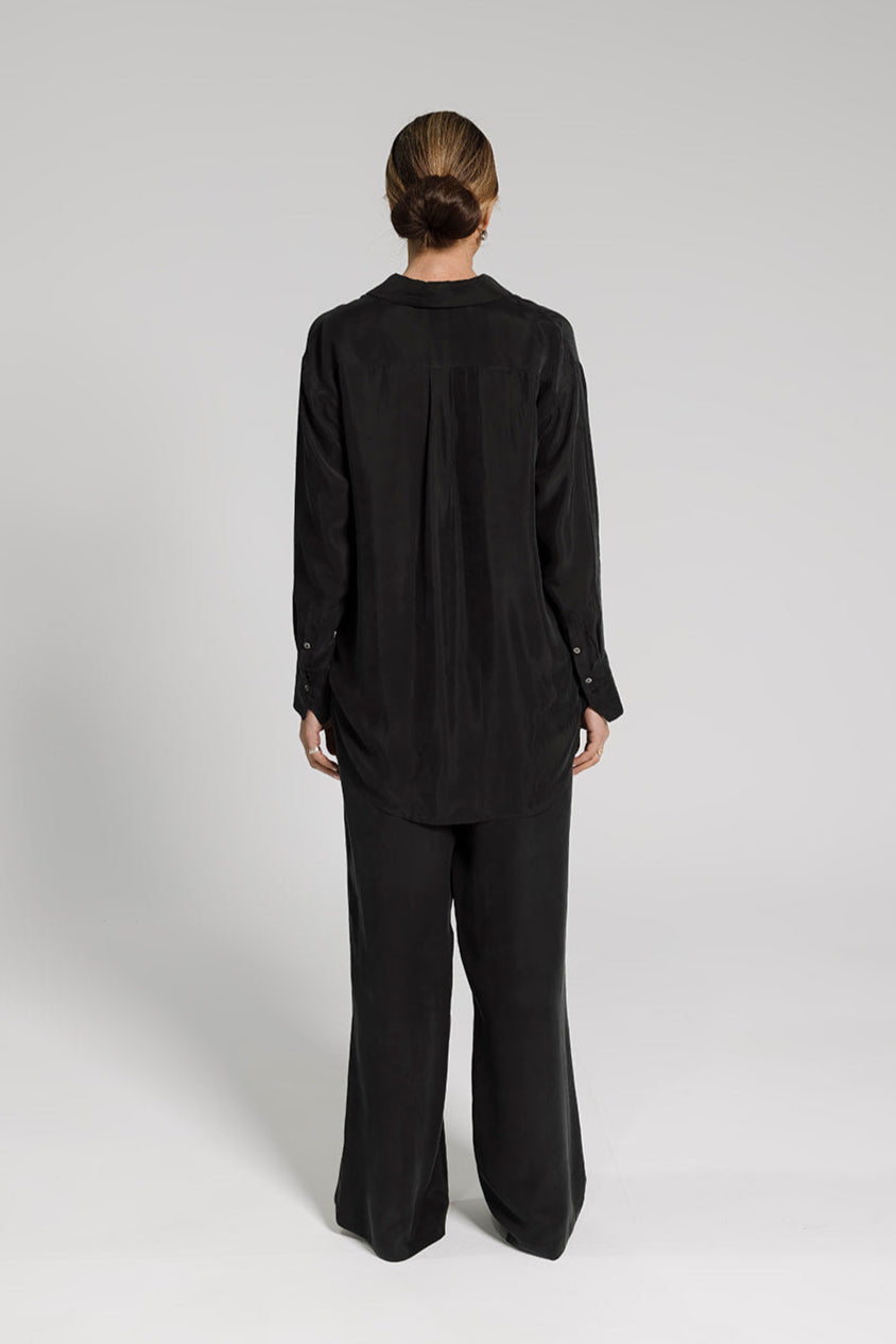 Ivy Cupro Shirt - Black