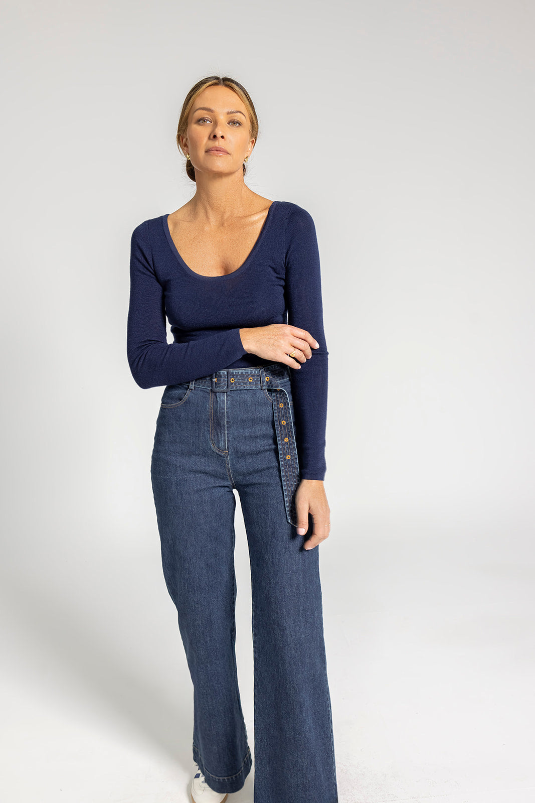 Juliet Scoop Neck Knit - Navy
