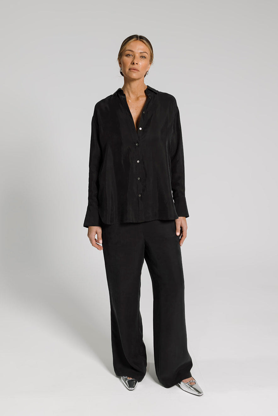 Ivy Cupro Shirt - Black
