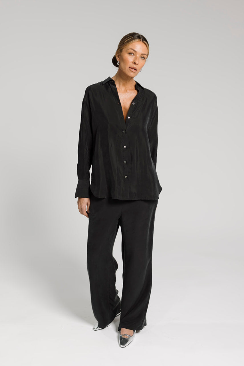 Ivy Cupro Shirt - Black