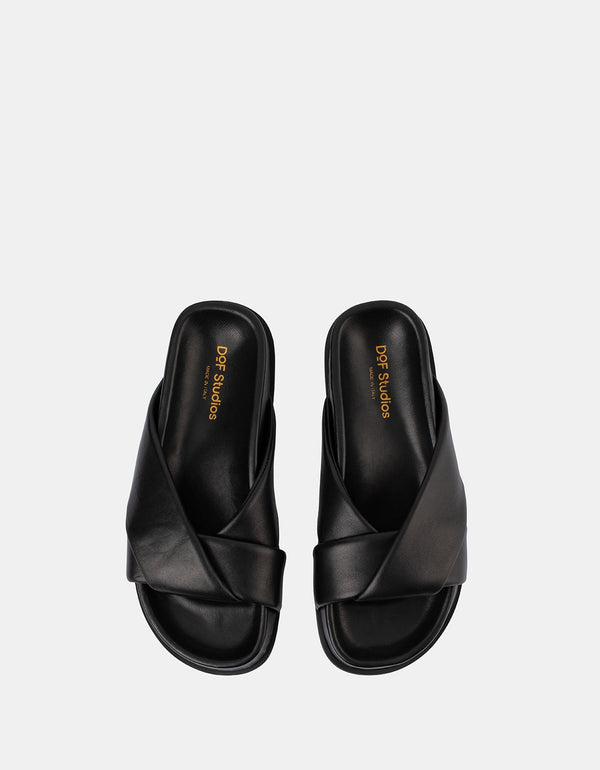 Dof Flavia Nappa Leather Sandal Black