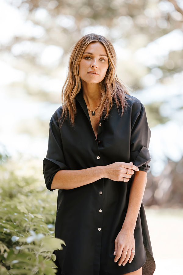 Lara Shirt Dress - Black