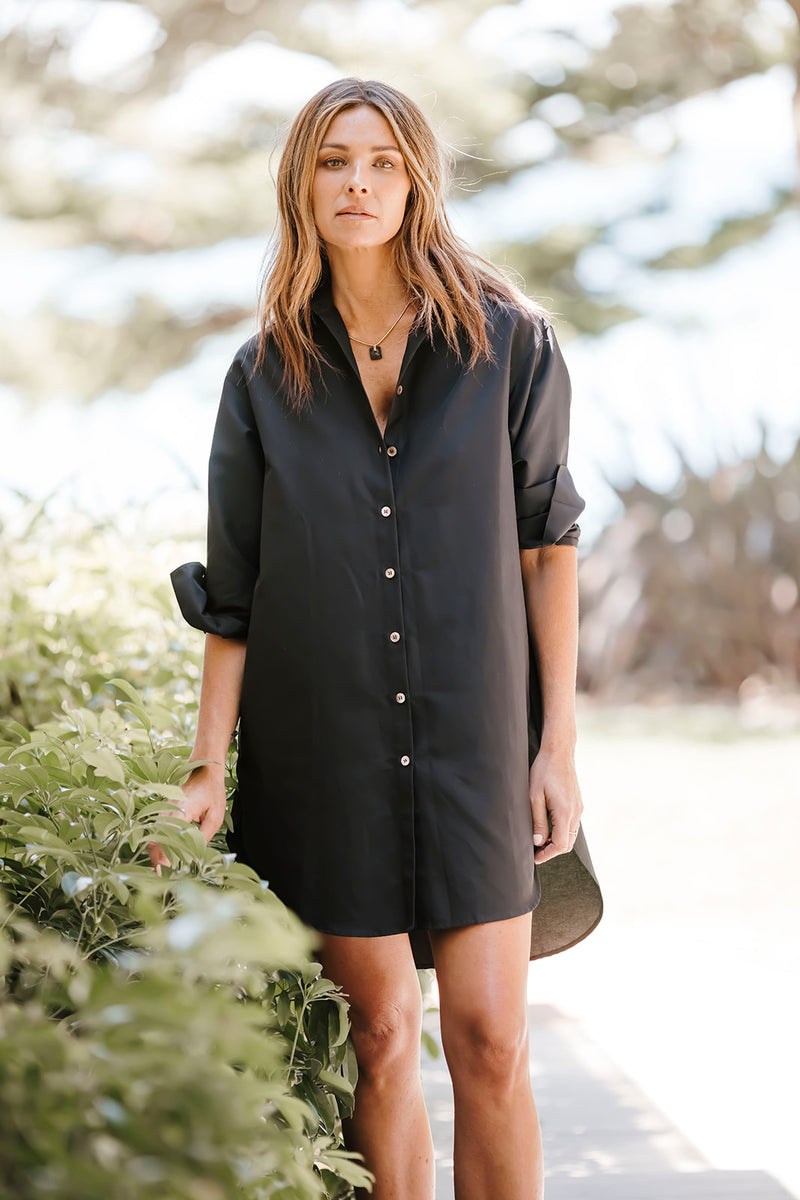 Lara Shirt Dress - Black