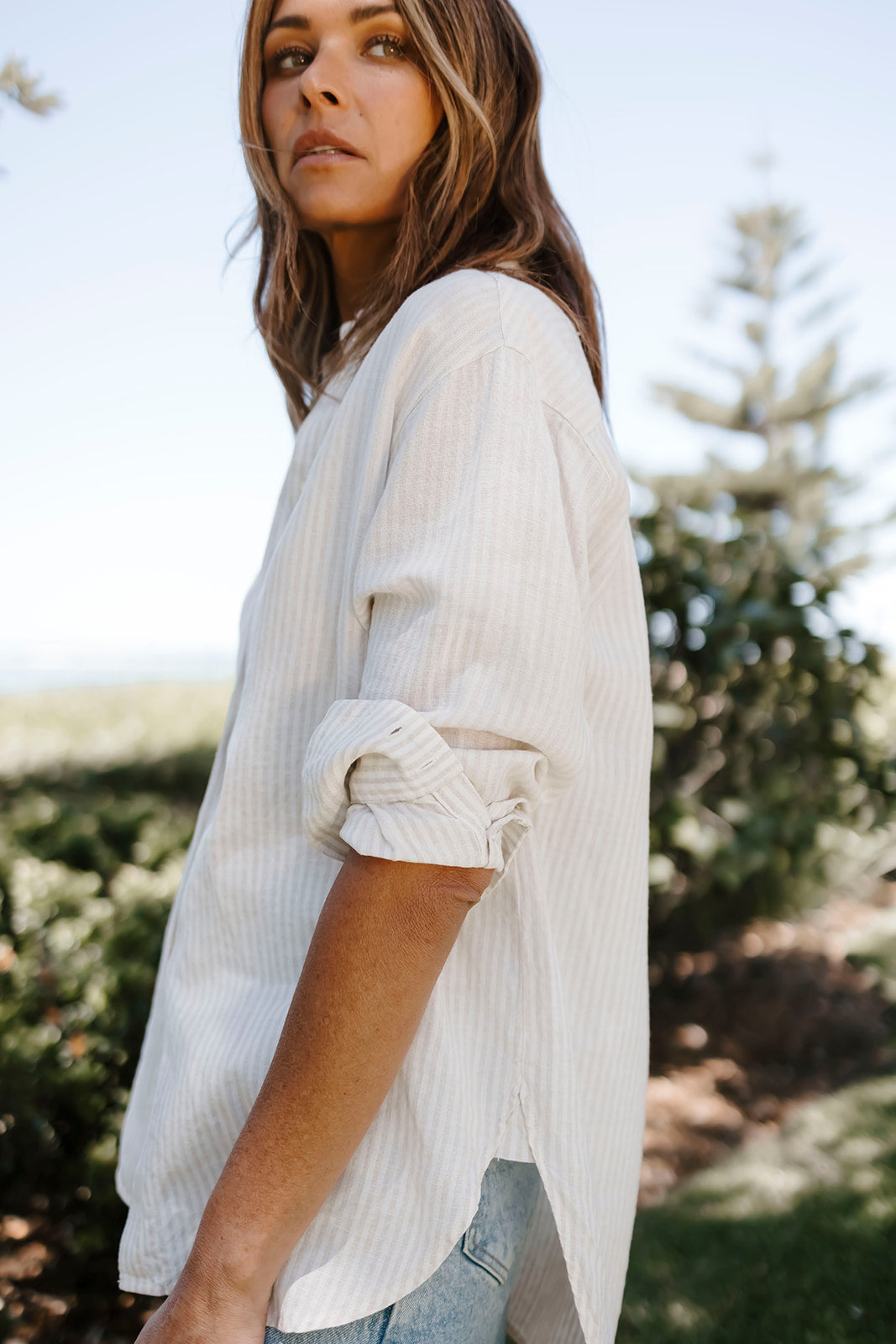 Alexa Stripe Shirt - Natural/Ivory