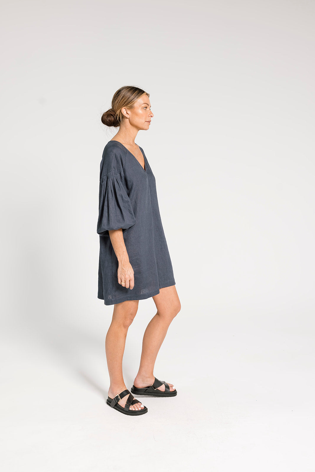 Nina Pleat Sleeve Dress - Ocean