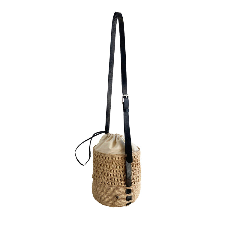 Made In Mada- Aingo Bag- Colour- Natural & Black Leather