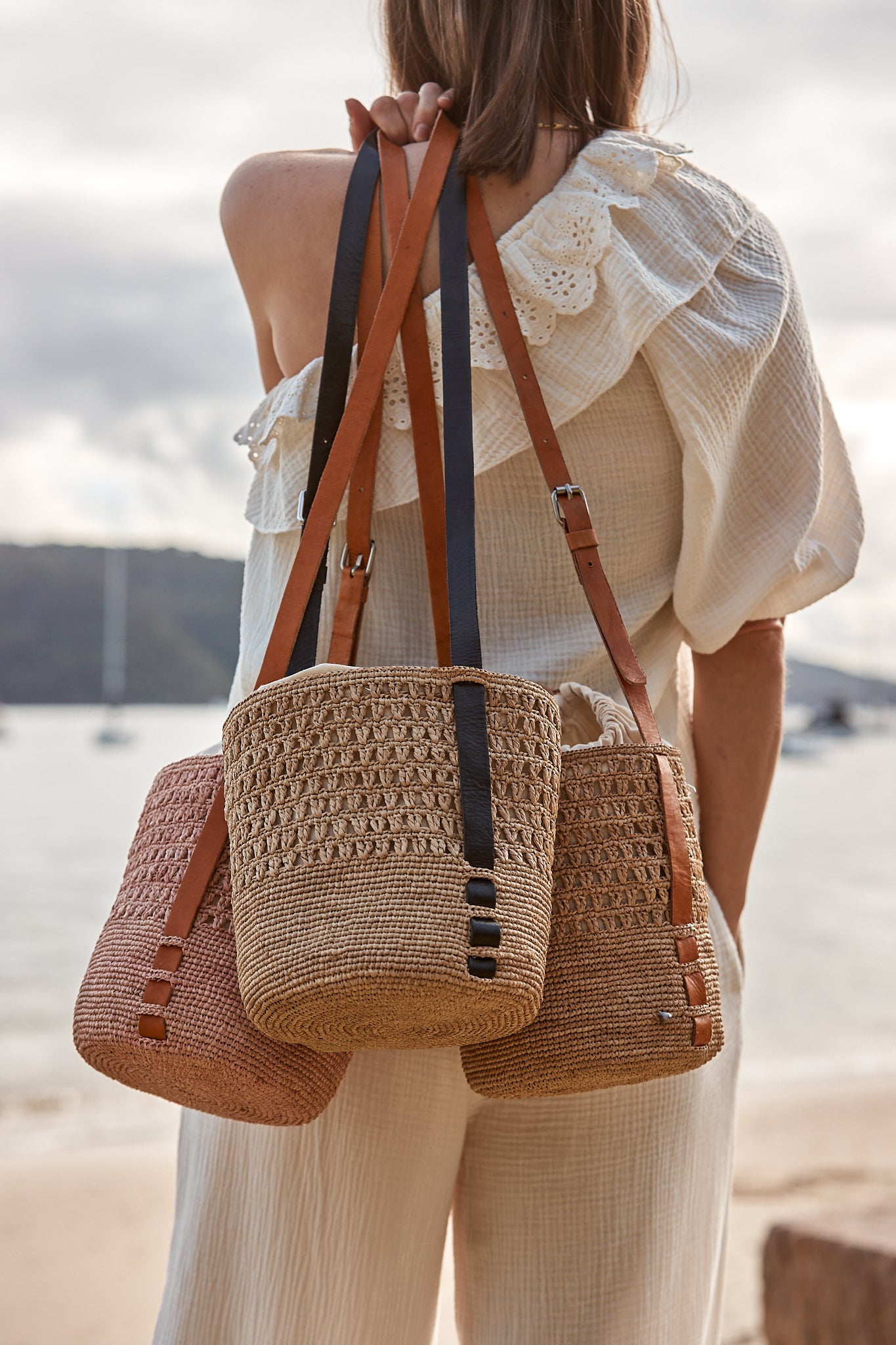 Made In Mada- Aingo Bag- Colour- Natural & Black Leather