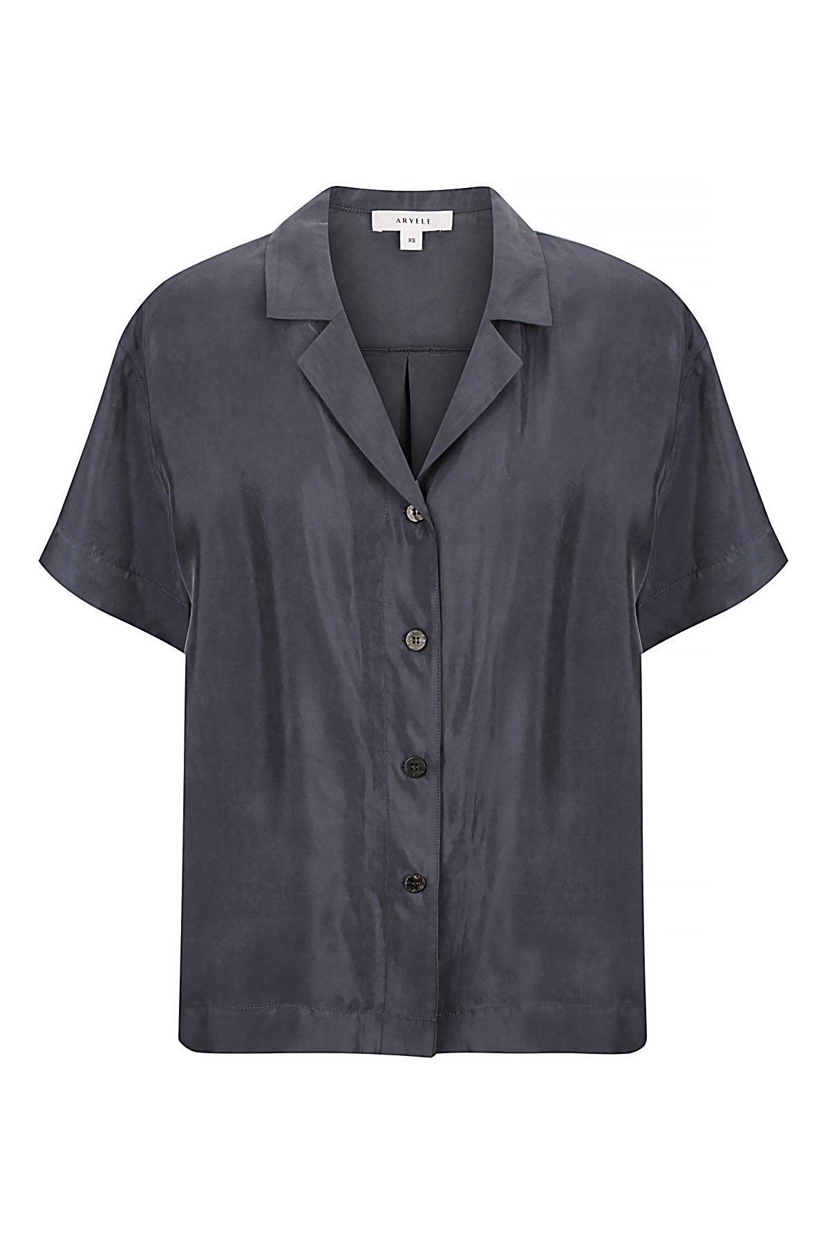 Sia Cupro Shirt - Deep Steel Blue