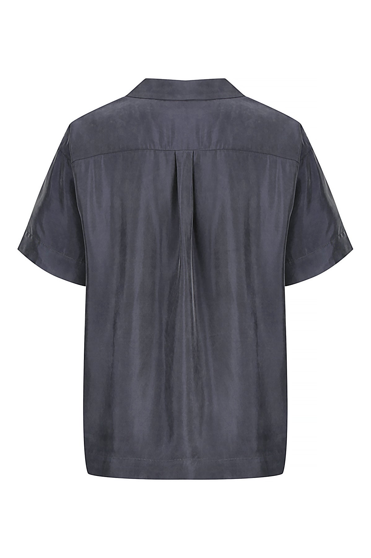 Sia Cupro Shirt - Deep Steel Blue