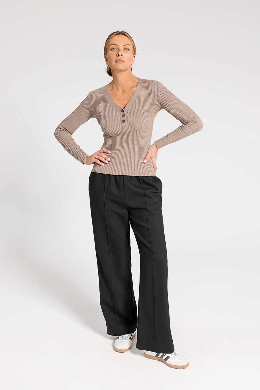 Ava Rib Top - Cappuccino