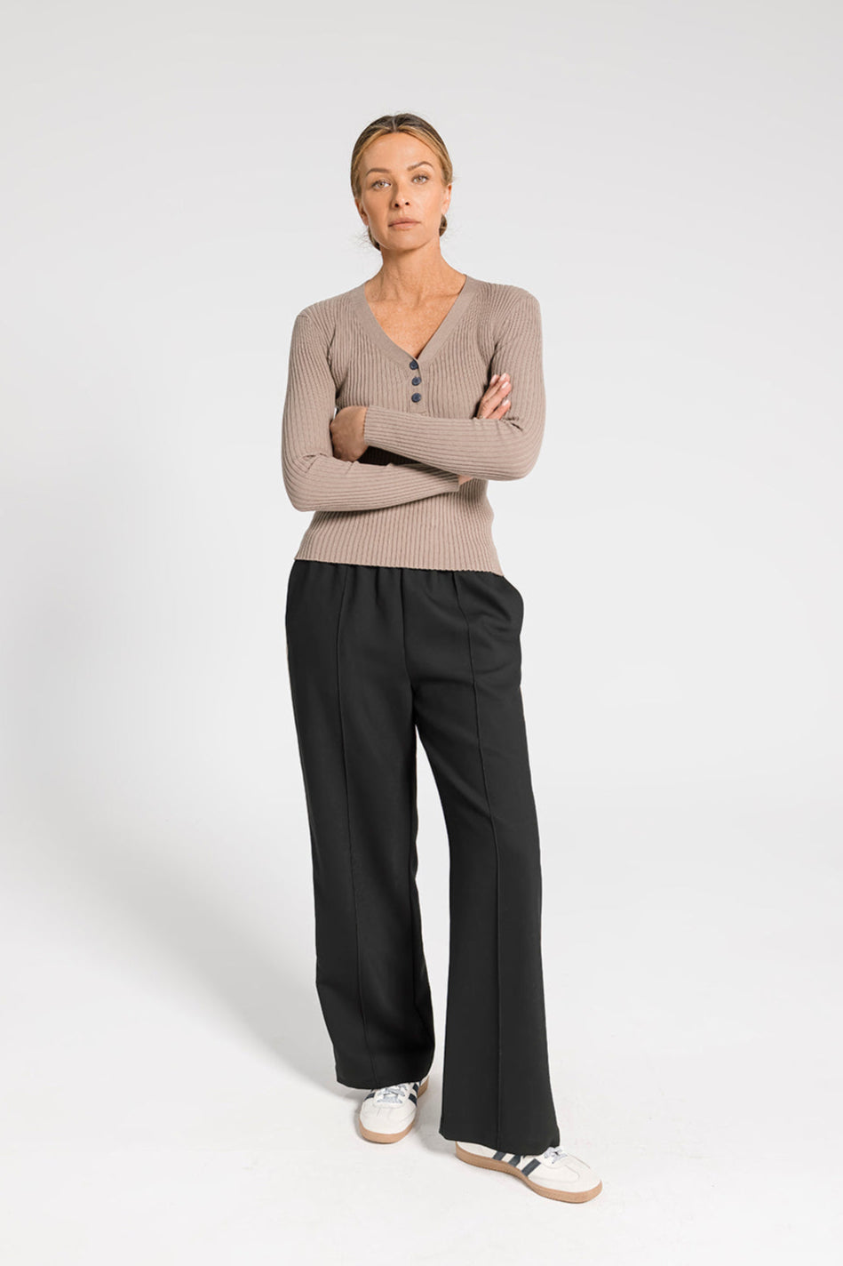 Ava Rib Top - Cappuccino