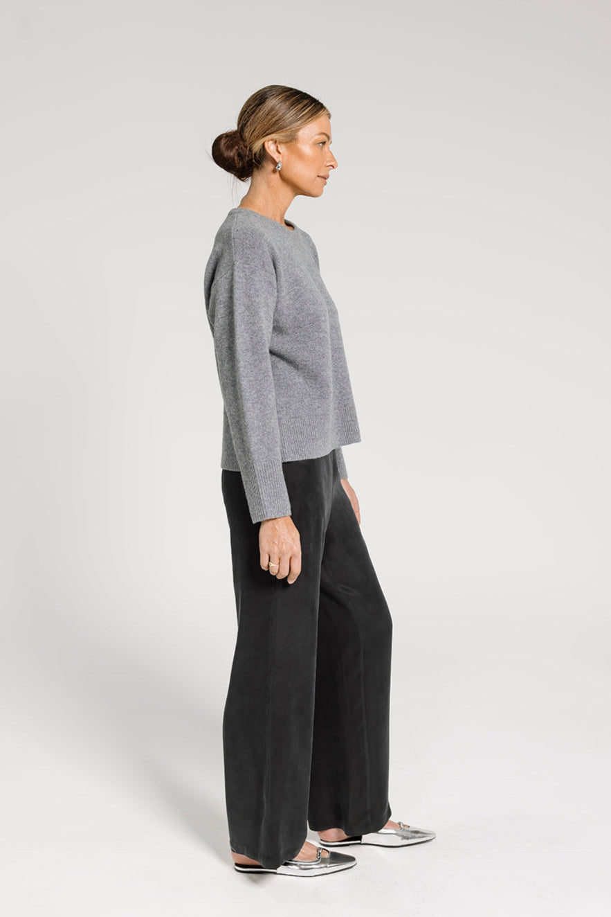 Marloe Crew Neck Jumper - Charcoal