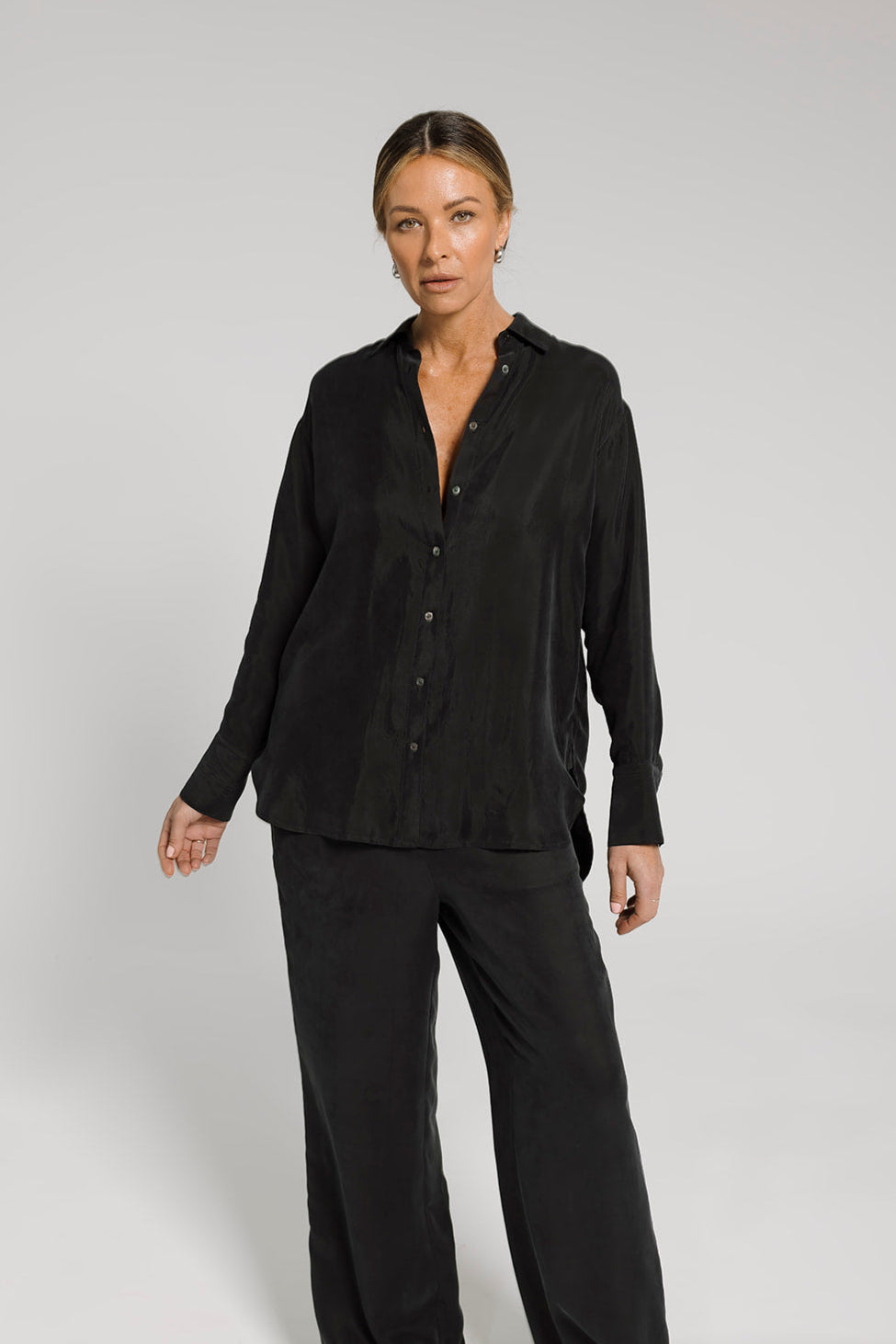 Ivy Cupro Shirt - Black