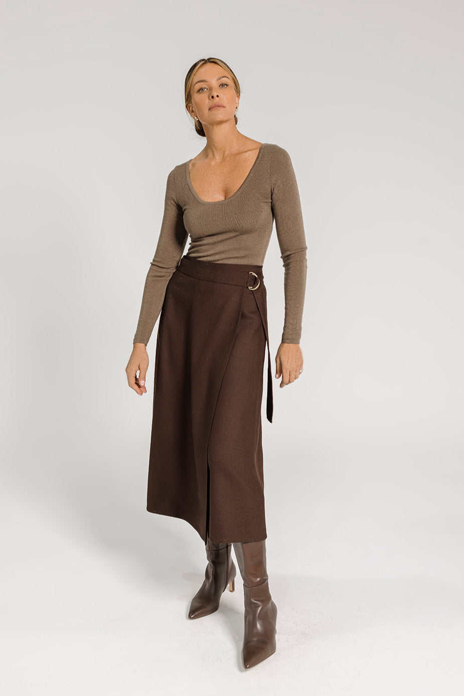 Juliet Scoop Neck Top - Cappuccino