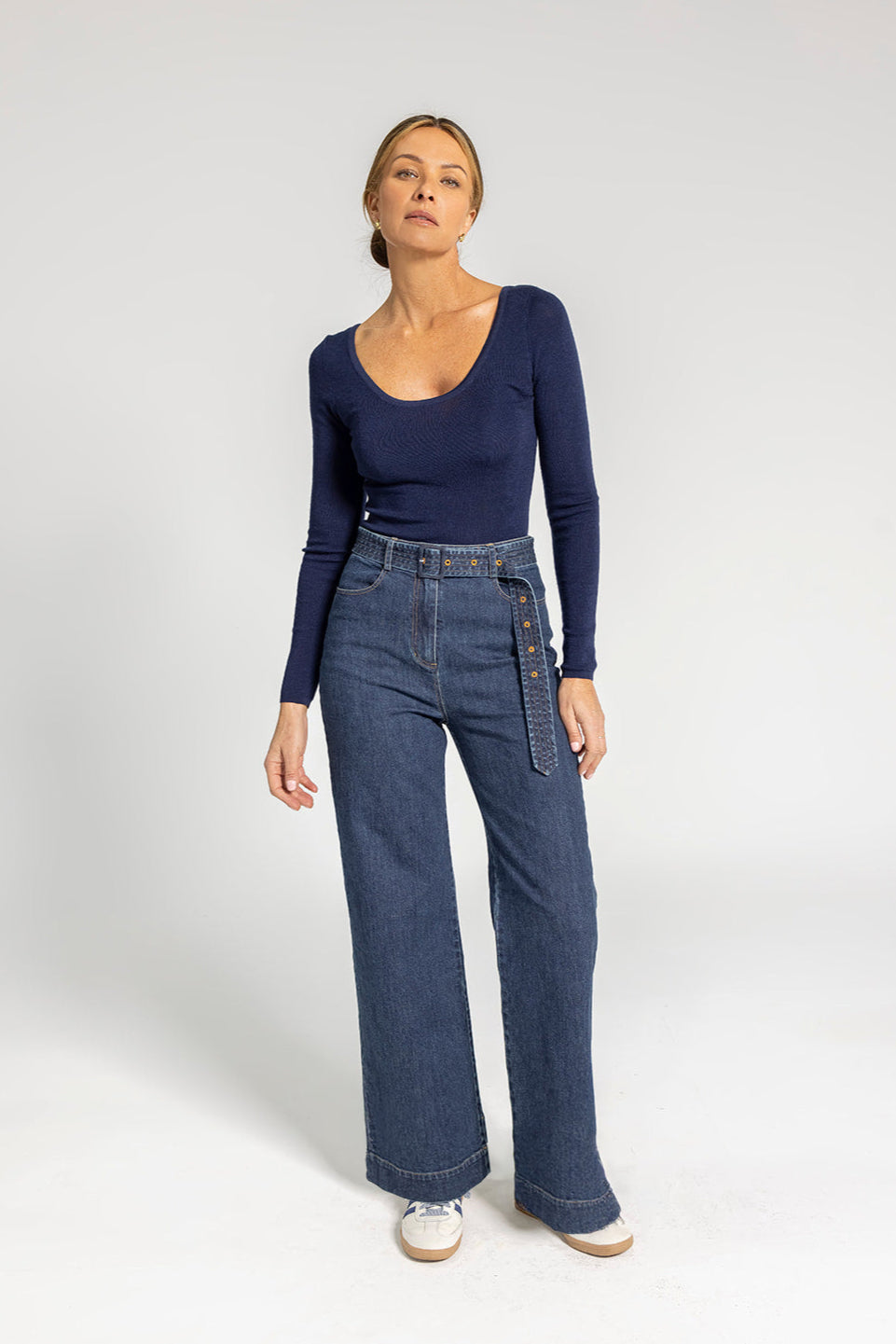 Juliet Scoop Neck Knit - Navy
