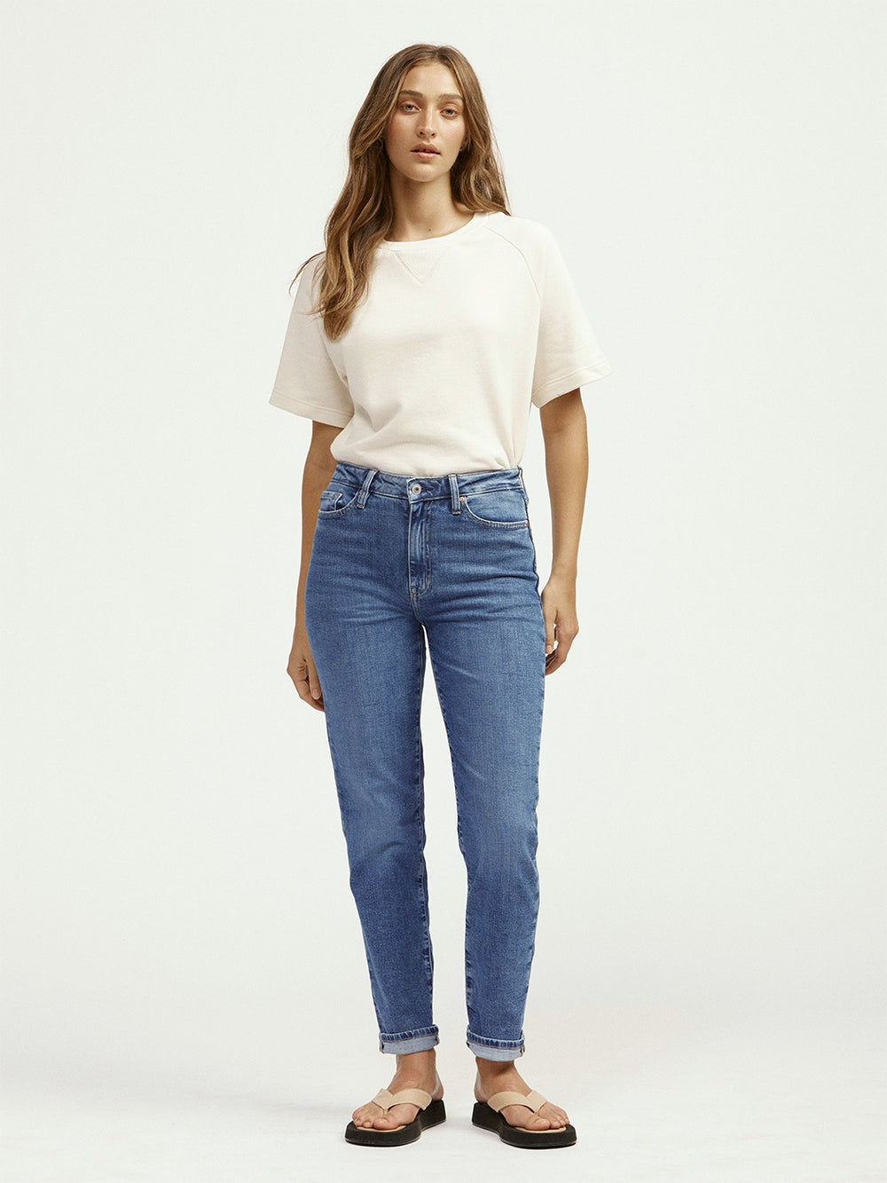 Outland Denim Abigail Girlfriend Fit - New Blue