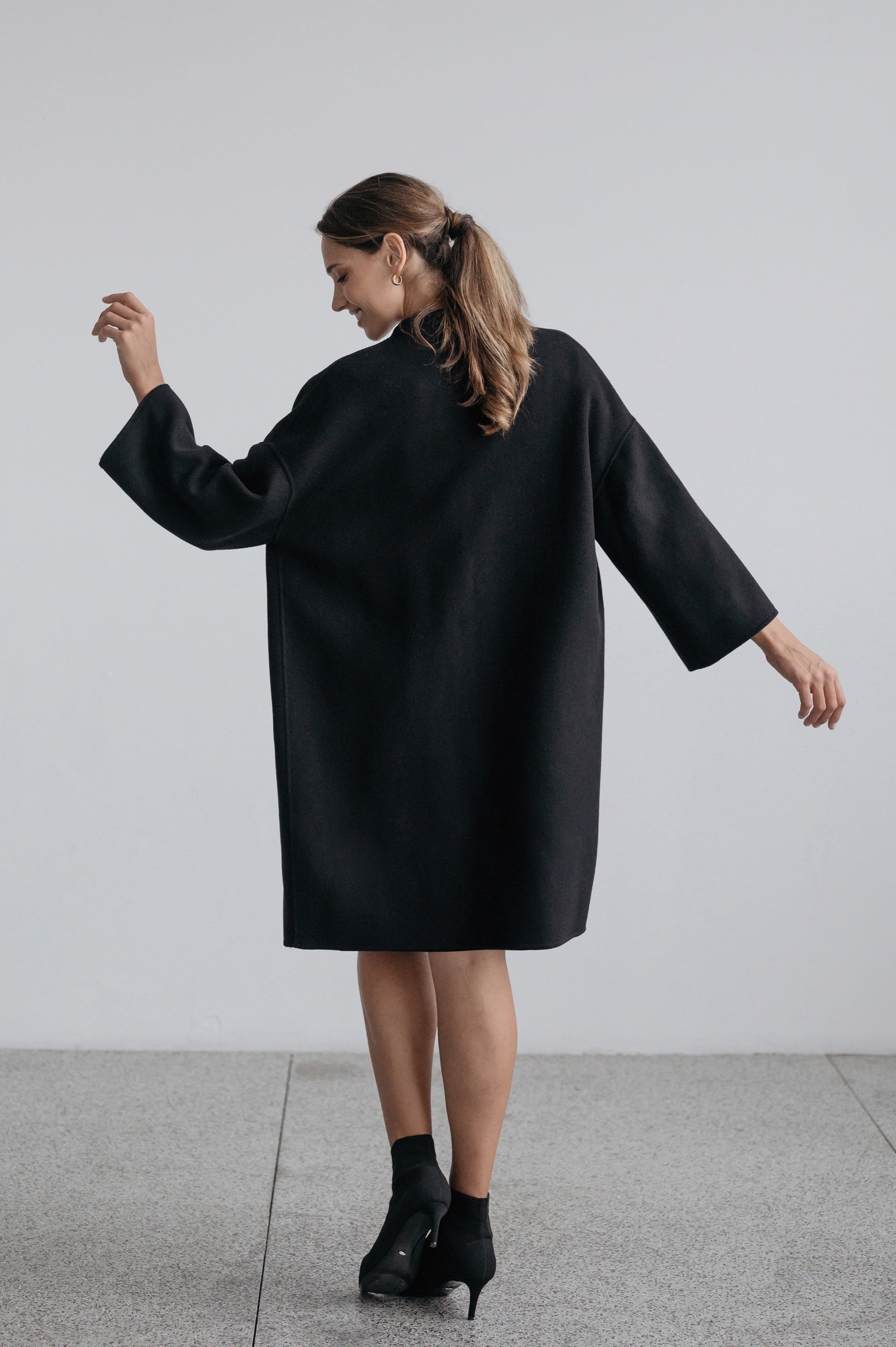 Luda Cocoon Coat - Black