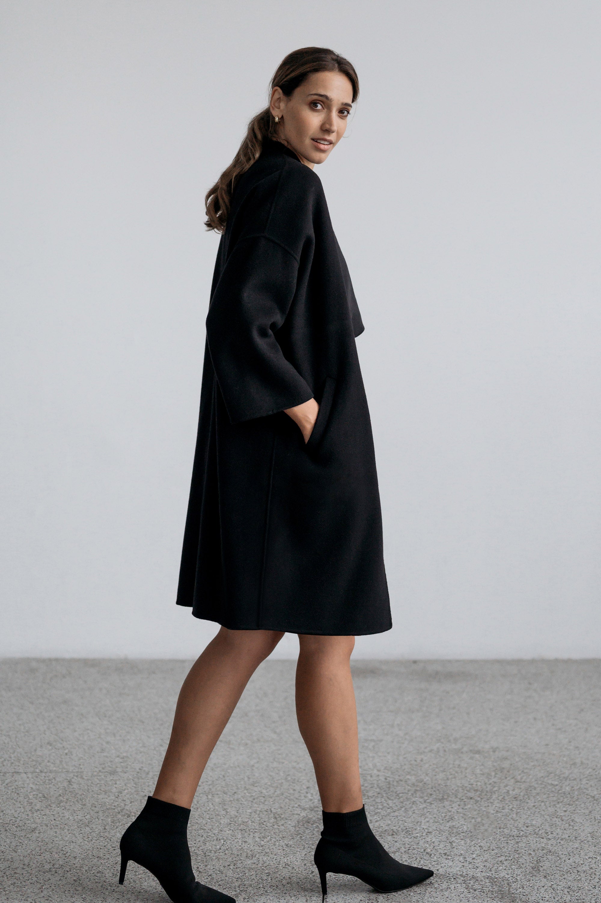 Luda Cocoon Coat - Black